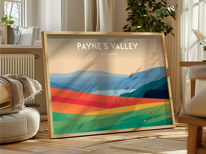 Payne's Valley Landscape Poster | Missouri Country Club Decor & Golf Course Print Wall Art — framed and ready to hang