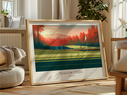 Shadow Creek Landscape Matte Border Poster | Nevada Framed or Unframed Golf Course Print — framed and ready to hang