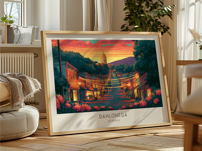 Dahlonega Landscape Matte Border Poster | Georgia Travel Gift Vacation Wall Art — framed and ready to hang