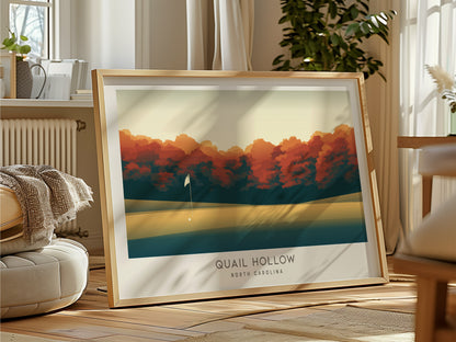 Quail Hollow Landscape Matte Border Poster | North Carolina Travel Wall Art — framed and ready to hang