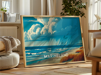 Marineland Landscape Poster | Florida Travel Wall Art — framed and ready to hang