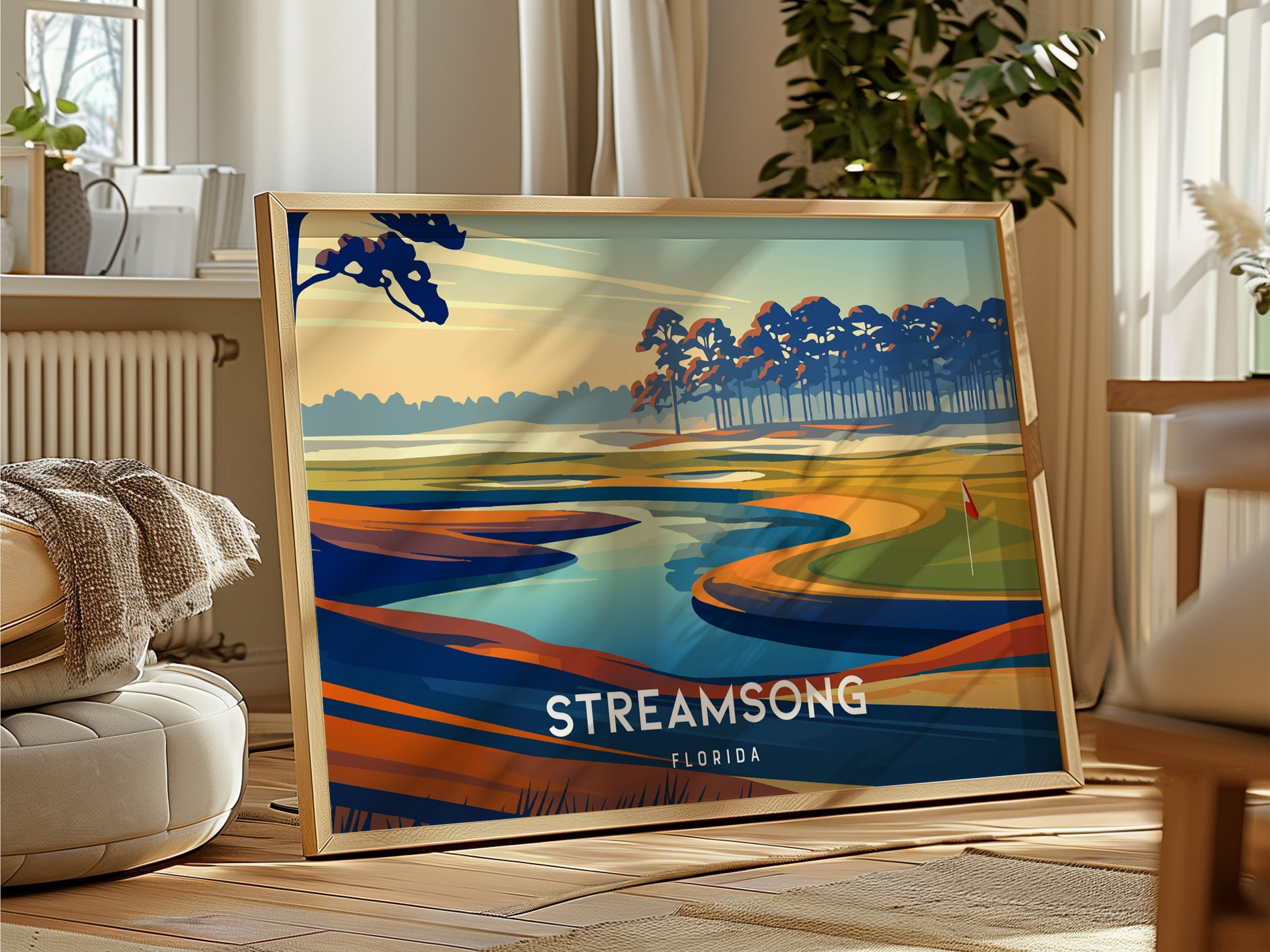 Streamsong, Florida Landscape Poster | Golf Wall Art & Framed or Unframed Wall Art — framed and ready to hang