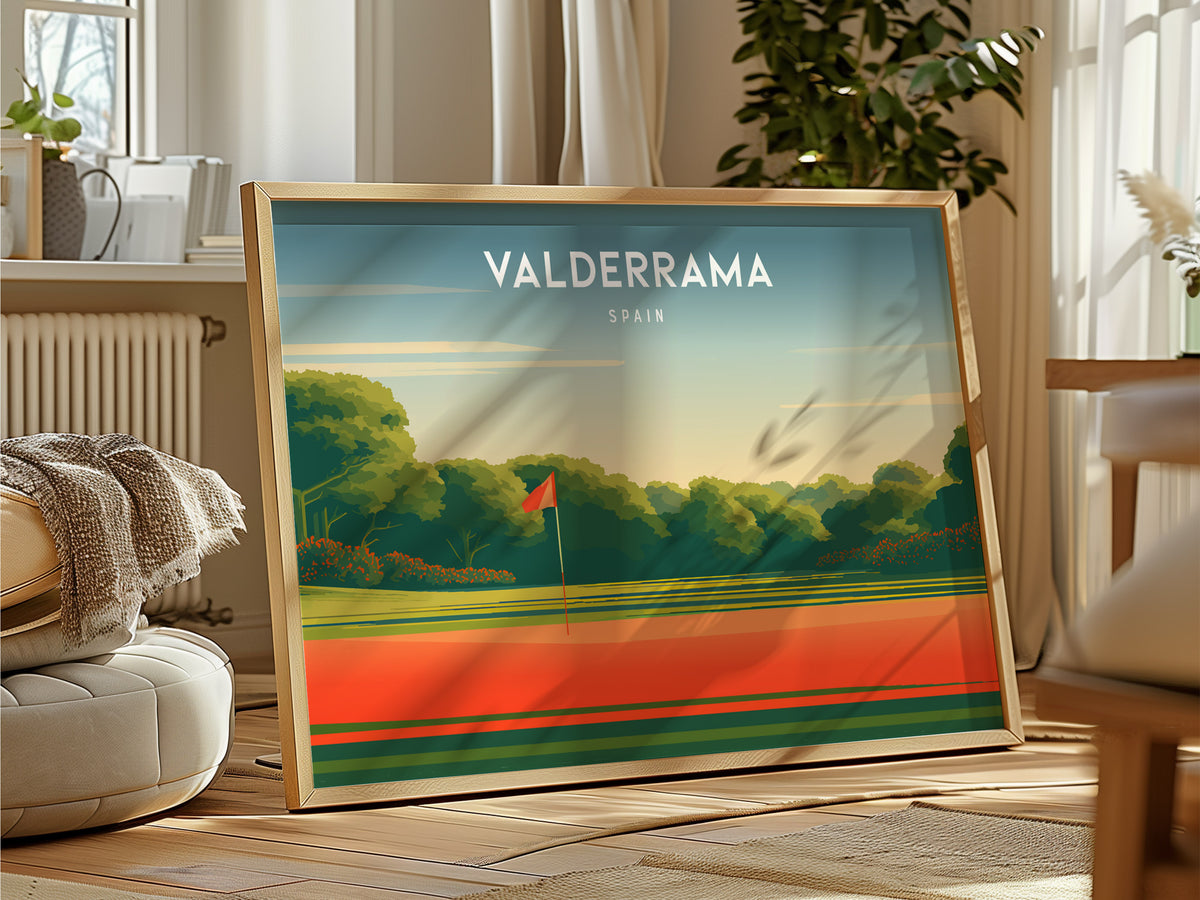 Valderrama Landscape Poster | Spain Golf Course Print & Golfer Gift Wall Art — framed and ready to hang