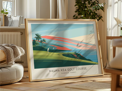 Mauna Kea Golf Course Landscape Matte Border Poster | Kamuela, Hawaii Golf Wall Art & Framed or Unframed Links Poster — frame
