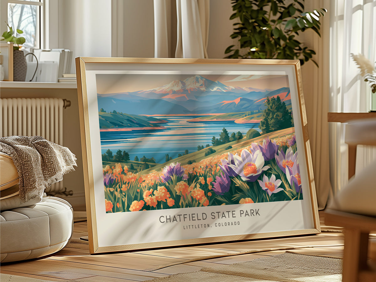 Chatfield State Park Landscape Matte Border Poster | Littleton, Colorado Framed or Unframed Destination Print — framed and re