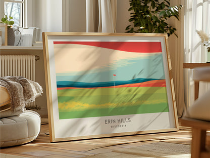 Erin Hills Landscape Matte Golf Wall Art | Wisconsin Links Poster — framed and ready to hang