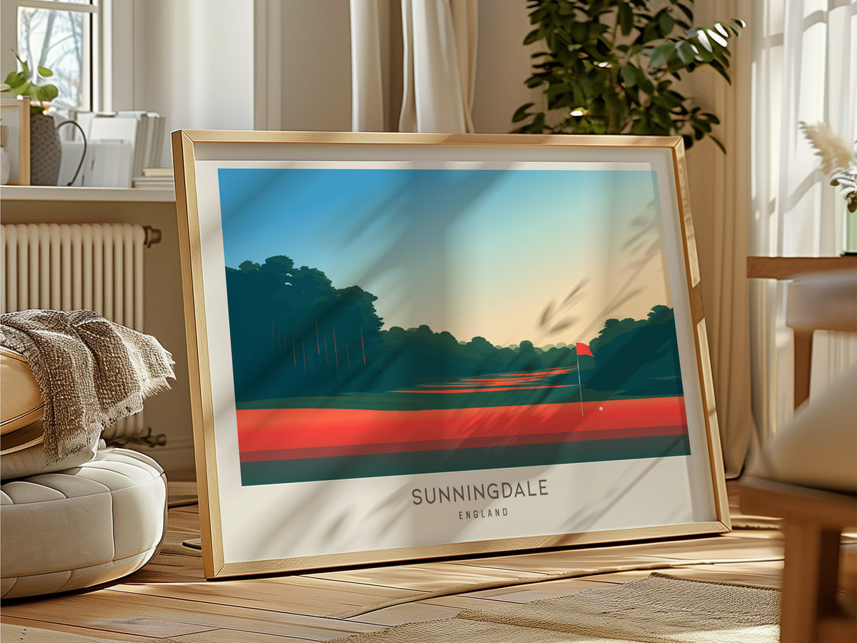 Sunningdale Landscape Matte Border Poster | England Travel Wall Art — framed and ready to hang