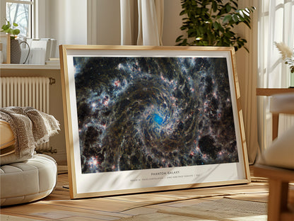 PHANTOM GALAXY Landscape Poster | NASA Space Photography Wall Art — framed and ready to hang