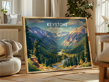 Keystone Landscape Poster | Colorado Travel Wall Art — framed and ready to hang