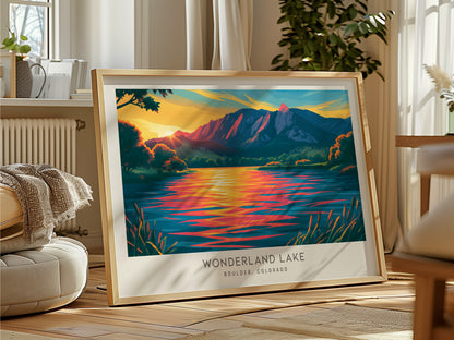 Wonderland Lake Landscape Matte Border Poster | Travel Wall Art — framed and ready to hang