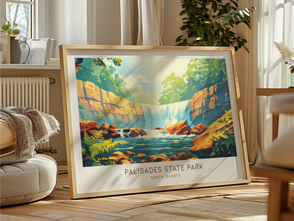 Palisades State Park Landscape Matte Border Poster | South Dakota Framed or Unframed Travel Wall Art — framed and ready to ha