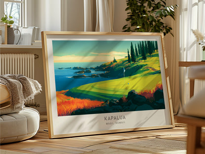 Kapalua Landscape Matte Border Poster | Maui, Hawaii Travel Wall Art — framed and ready to hang