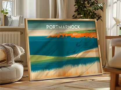 Portmarnock, Ireland Landscape Poster | Golf Course Print & Country Club Decor Wall Art — framed and ready to hang