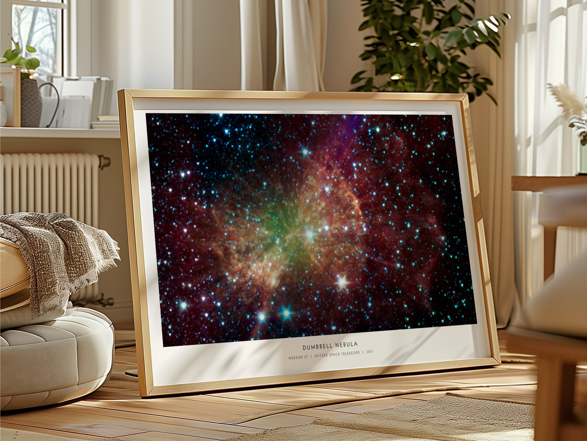 Dumbbell Nebula Landscape Poster | Messier 27 NASA Space Photography Astronomy Print — framed and ready to hang