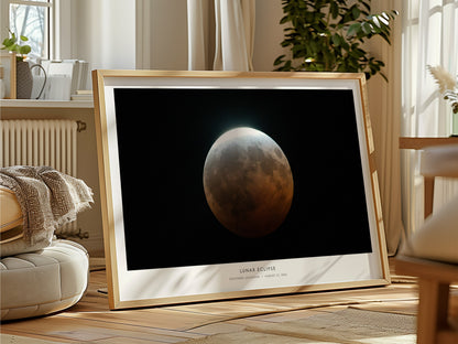 Lunar Eclipse Landscape Poster | NASA Astronomy Print Southern Louisiana Wall Art — framed and ready to hang