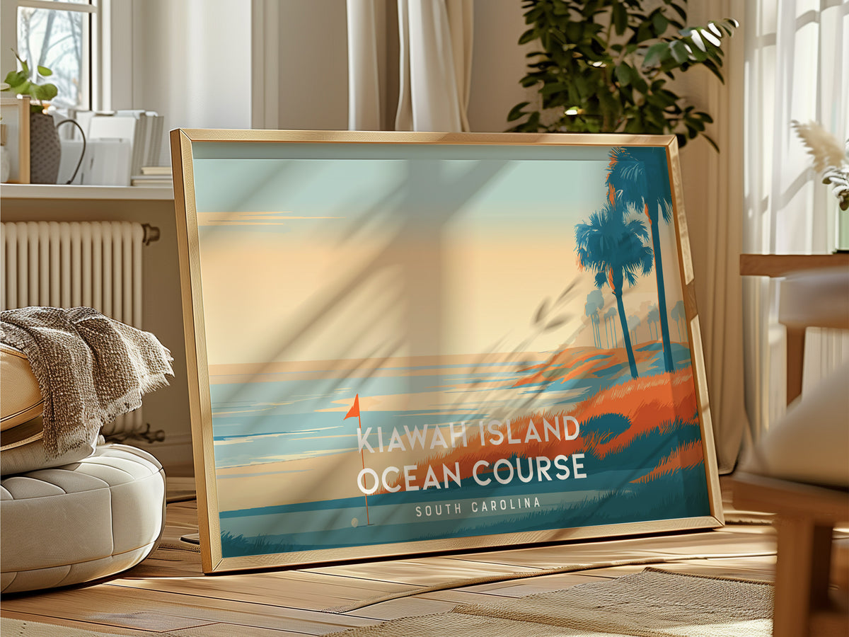 Kiawah Island Ocean Course Landscape Poster | South Carolina Golf Wall Art & Framed or Unframed — framed and ready to hang