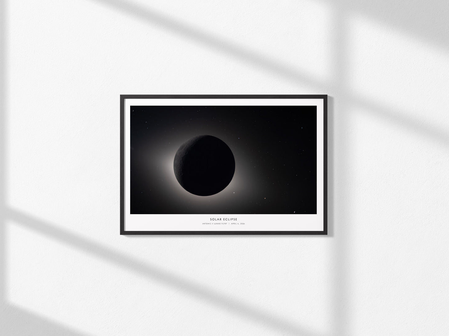 Solar Eclipse Poster | Landscape Artemis II Lunar Flyby NASA Astronomy Print Space Photography — framed and ready to hang, 2x