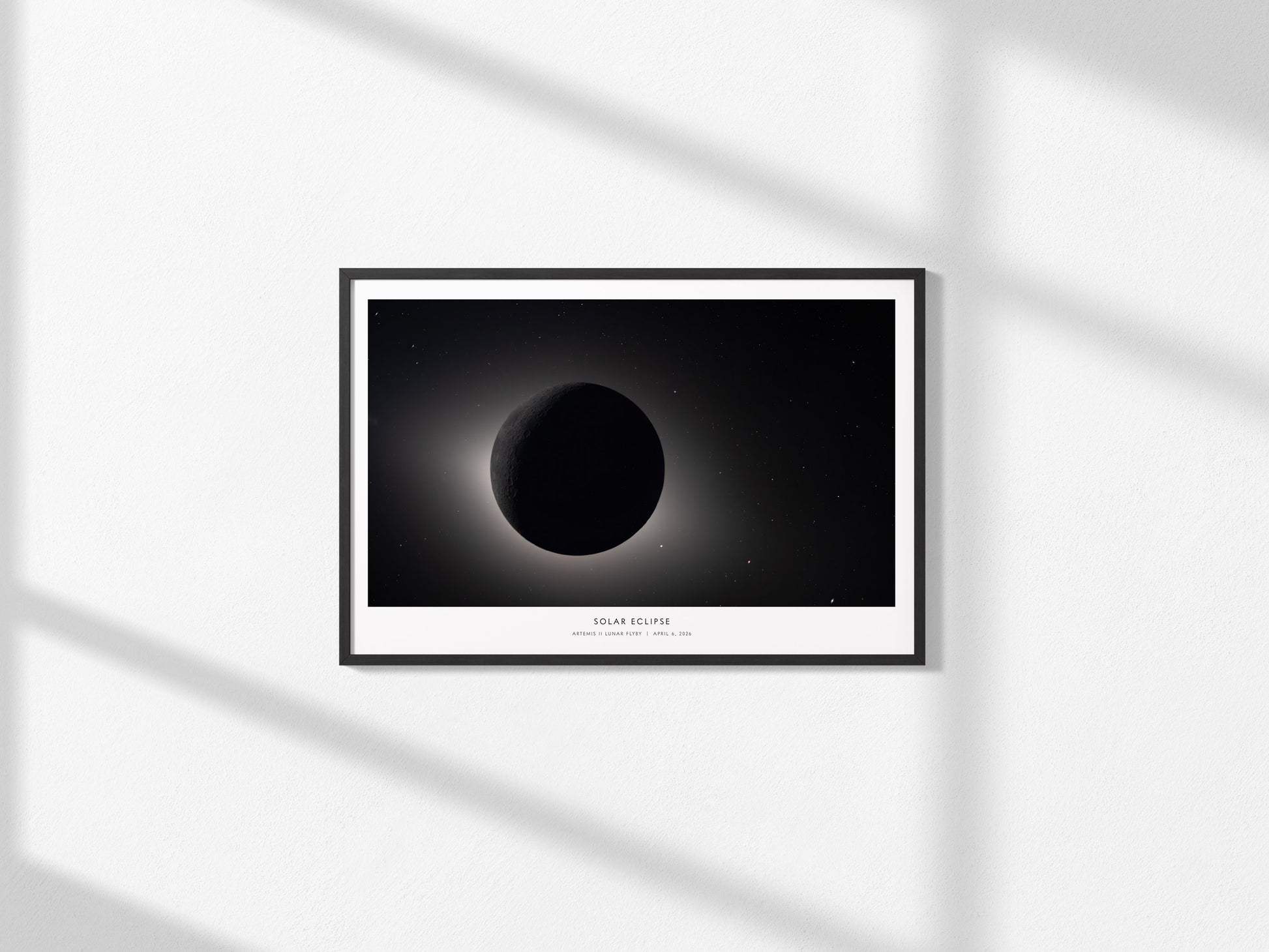 Solar Eclipse Poster | Landscape Artemis II Lunar Flyby NASA Astronomy Print Space Photography — framed and ready to hang, 2x