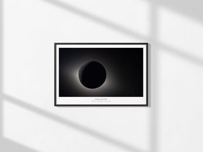 Solar Eclipse Poster | Landscape Artemis II Lunar Flyby NASA Astronomy Print Space Photography — framed and ready to hang, 2x