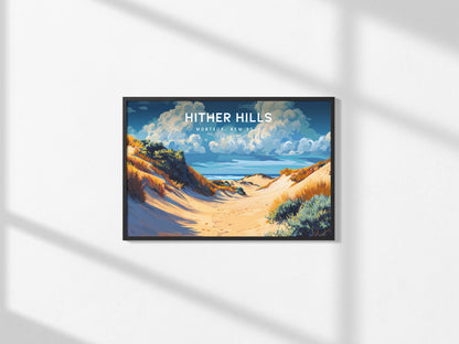 Hither Hills Landscape Poster | Montauk, New York Destination Print Beach House Decor — framed and ready to hang, 2x3 in
