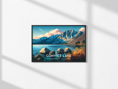 Convict Lake Landscape, Eastern Sierra, California Poster | Framed or Unframed Alpine Art Print — framed and ready to hang, 2