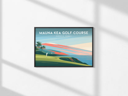 Mauna Kea Golf Course Landscape Poster | Kamuela, Hawaii Country Club Decor Wall Art — framed and ready to hang, 2x3 in