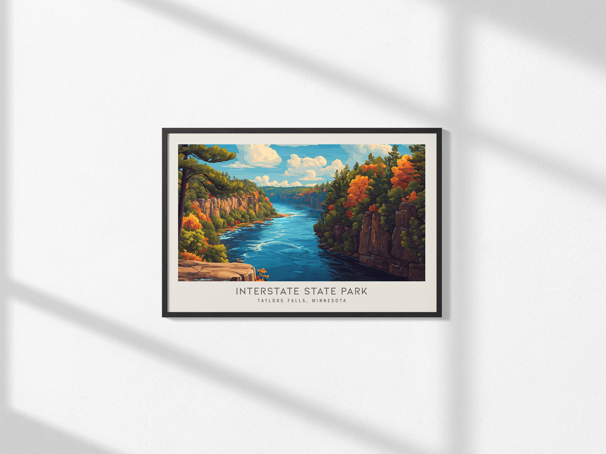 Interstate State Park Landscape Matte Border Poster | Taylors Falls, Minnesota Destination Print — framed and ready to hang
