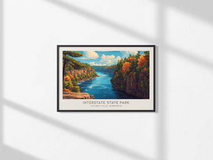Interstate State Park Landscape Matte Border Poster | Taylors Falls, Minnesota Destination Print — framed and ready to hang