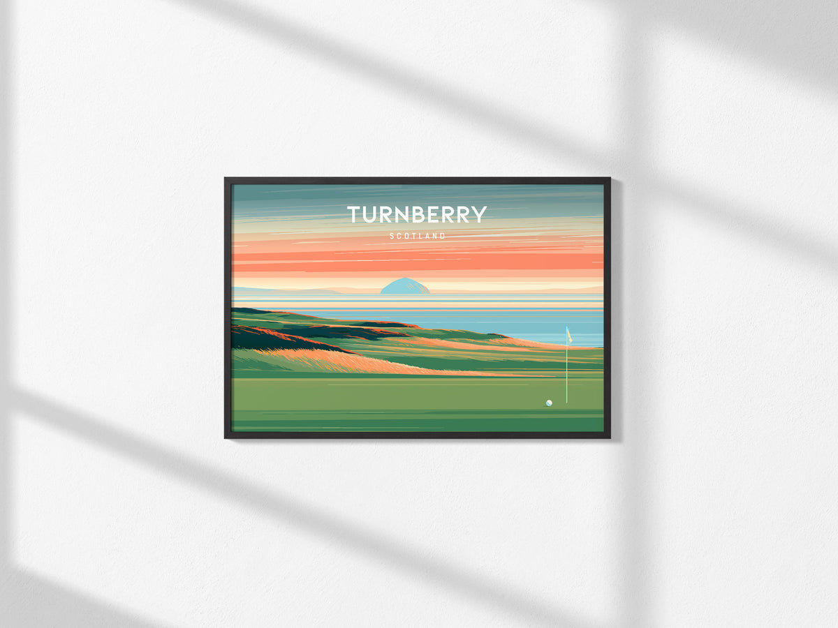 Turnberry Landscape Poster | Scotland Golf Wall Art & Framed or Unframed — framed and ready to hang, 2x3 in
