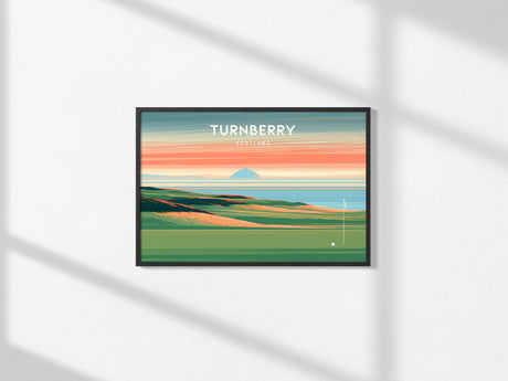 Turnberry Landscape Poster | Scotland Golf Wall Art & Framed or Unframed — framed and ready to hang, 2x3 in