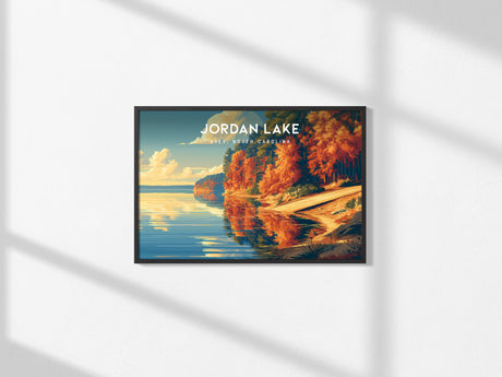 Jordan Lake Landscape Poster | Apex, North Carolina Framed or Unframed Beach House Decor — framed and ready to hang, 2x3 in