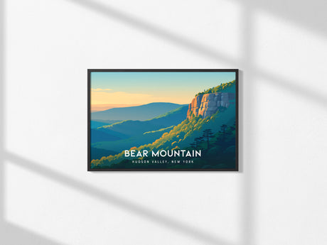 Bear Mountain Landscape Poster | Hudson Valley, New York Vacation Wall Art — framed and ready to hang, 2x3 in