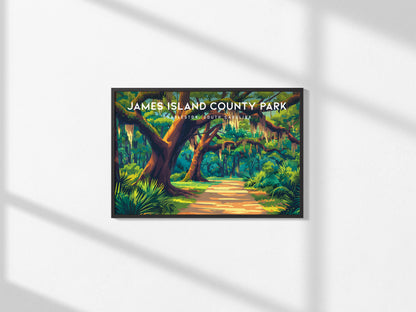 James Island County Park Landscape Poster | Charleston, South Carolina Destination Print Wall Art — framed and ready to hang