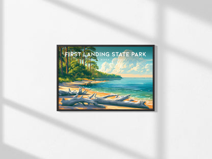 First Landing State Park Landscape Poster | Virginia Beach, Virginia Beach House Decor Wall Art — framed and ready to hang, 2