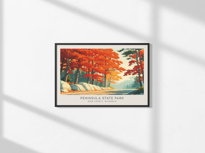 Peninsula State Park Landscape Matte Border Poster | Door County, Wisconsin Vacation Wall Art — framed and ready to hang, 2x3