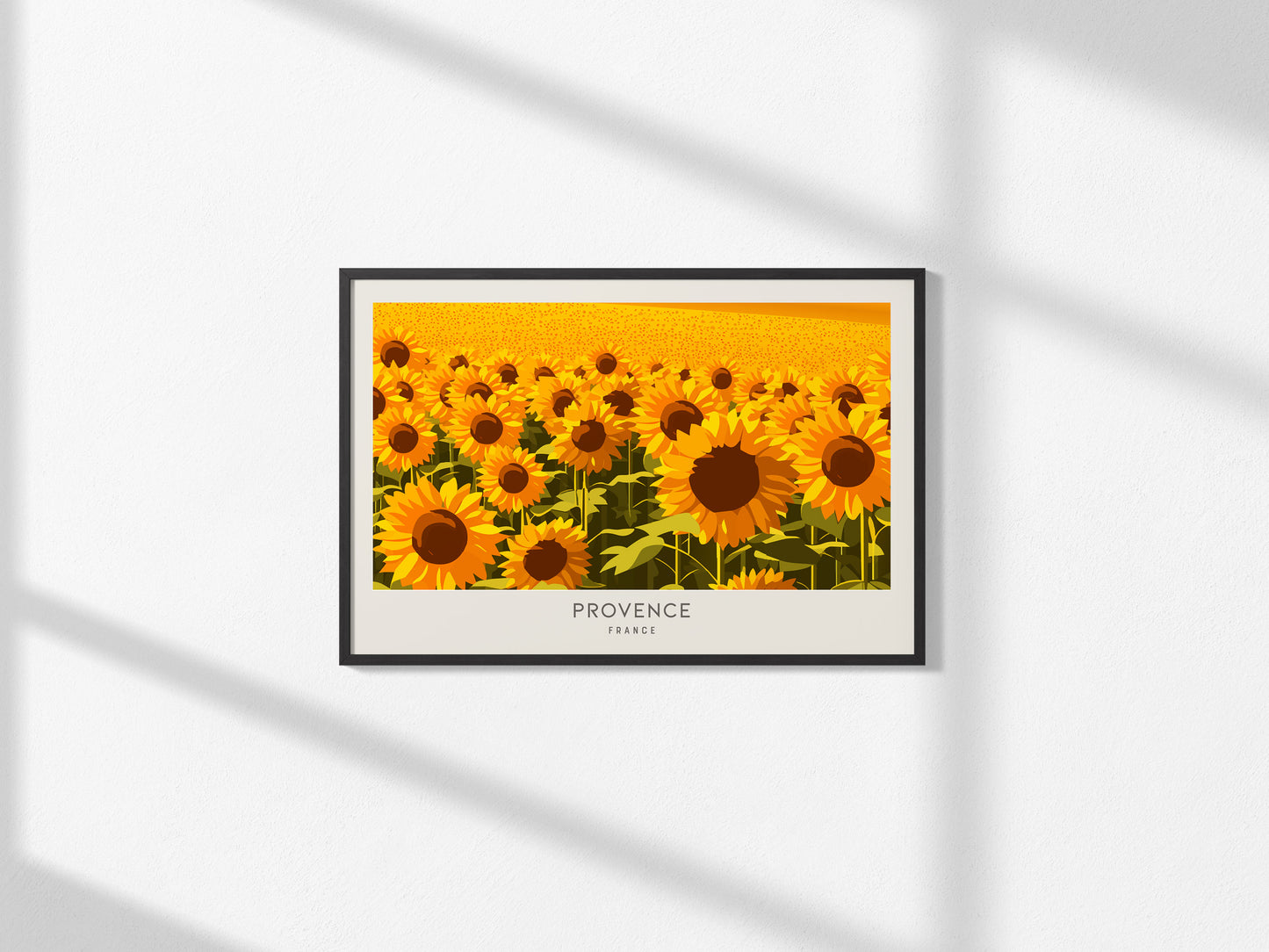 Provence Landscape Matte Border Poster | France Travel Wall Art — framed and ready to hang, 2x3 in