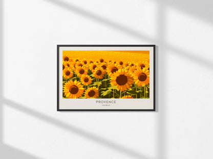 Provence Landscape Matte Border Poster | France Travel Wall Art — framed and ready to hang, 2x3 in