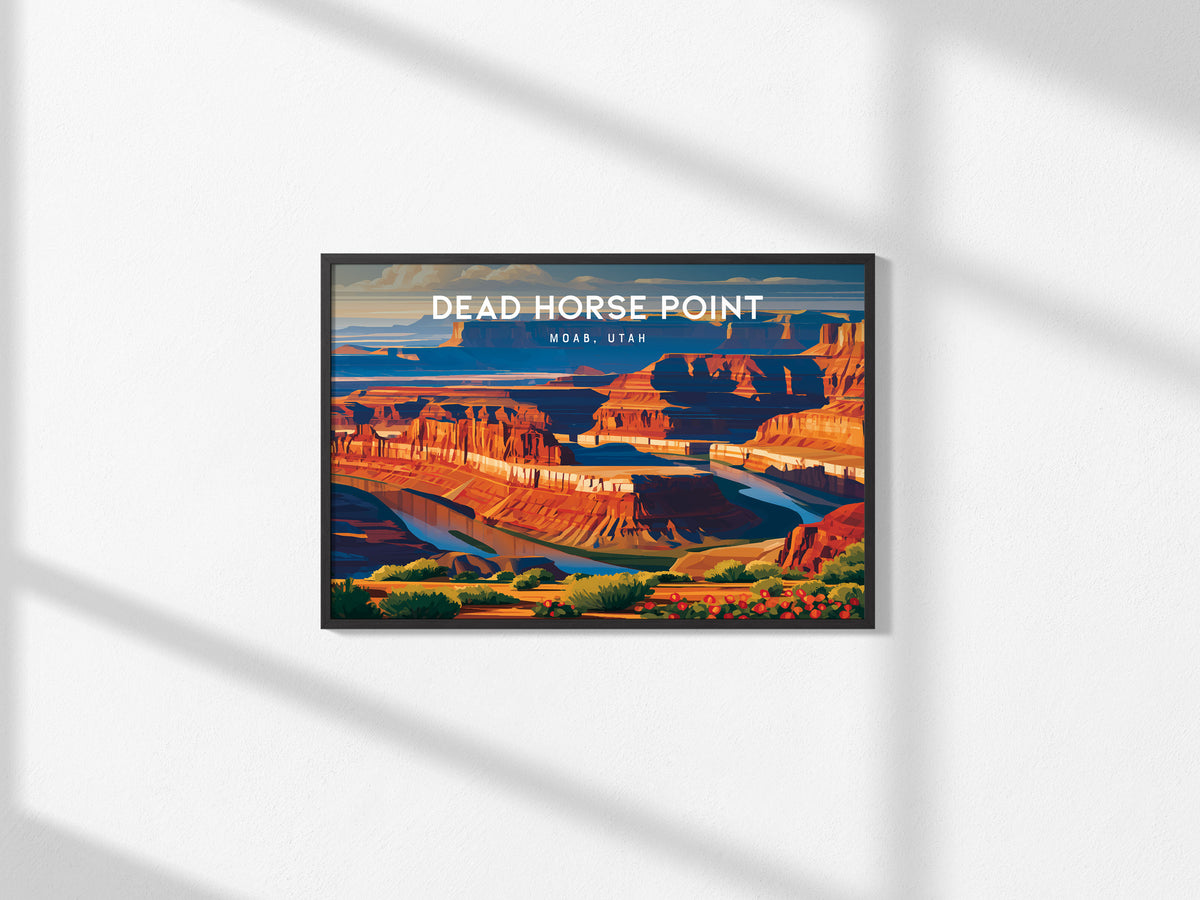 Dead Horse Point Landscape Poster | Moab, Utah Framed or Unframed Vacation Wall Art — framed and ready to hang, 2x3 in