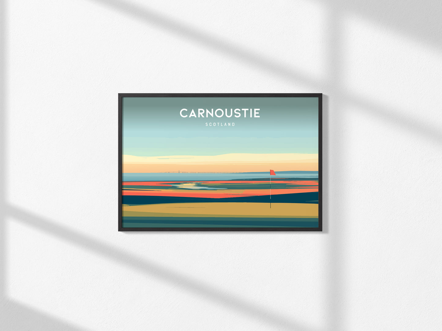 Carnoustie Landscape Poster | Scotland Golf Wall Art Framed or Unframed — framed and ready to hang, 2x3 in