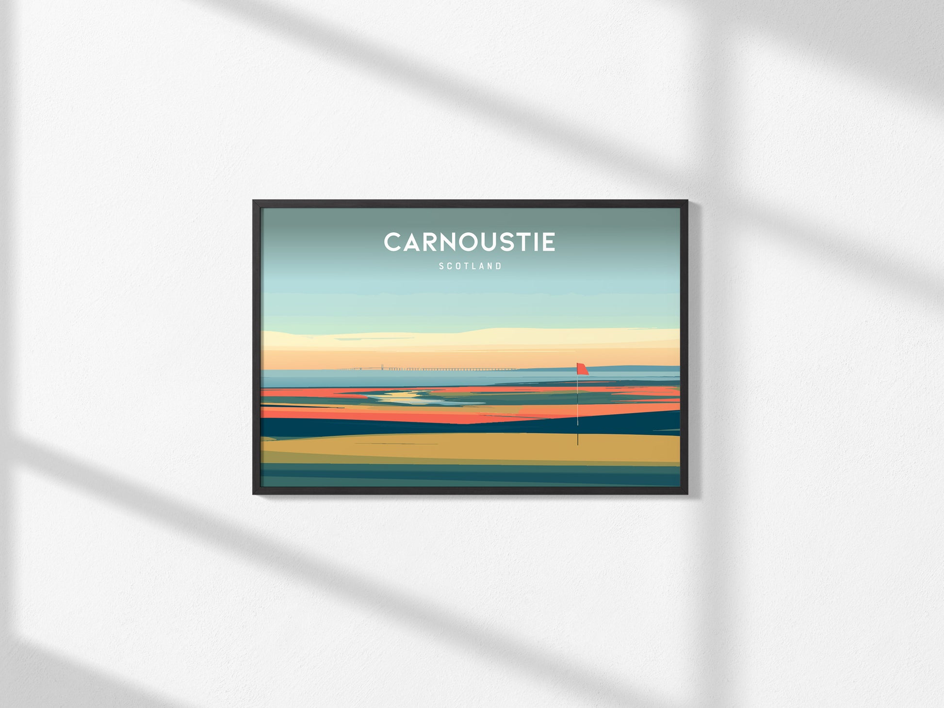 Carnoustie Landscape Poster | Scotland Golf Wall Art Framed or Unframed — framed and ready to hang, 2x3 in