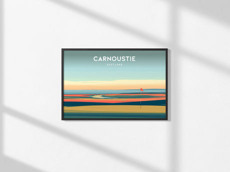 Carnoustie Landscape Poster | Scotland Golf Wall Art Framed or Unframed — framed and ready to hang, 2x3 in