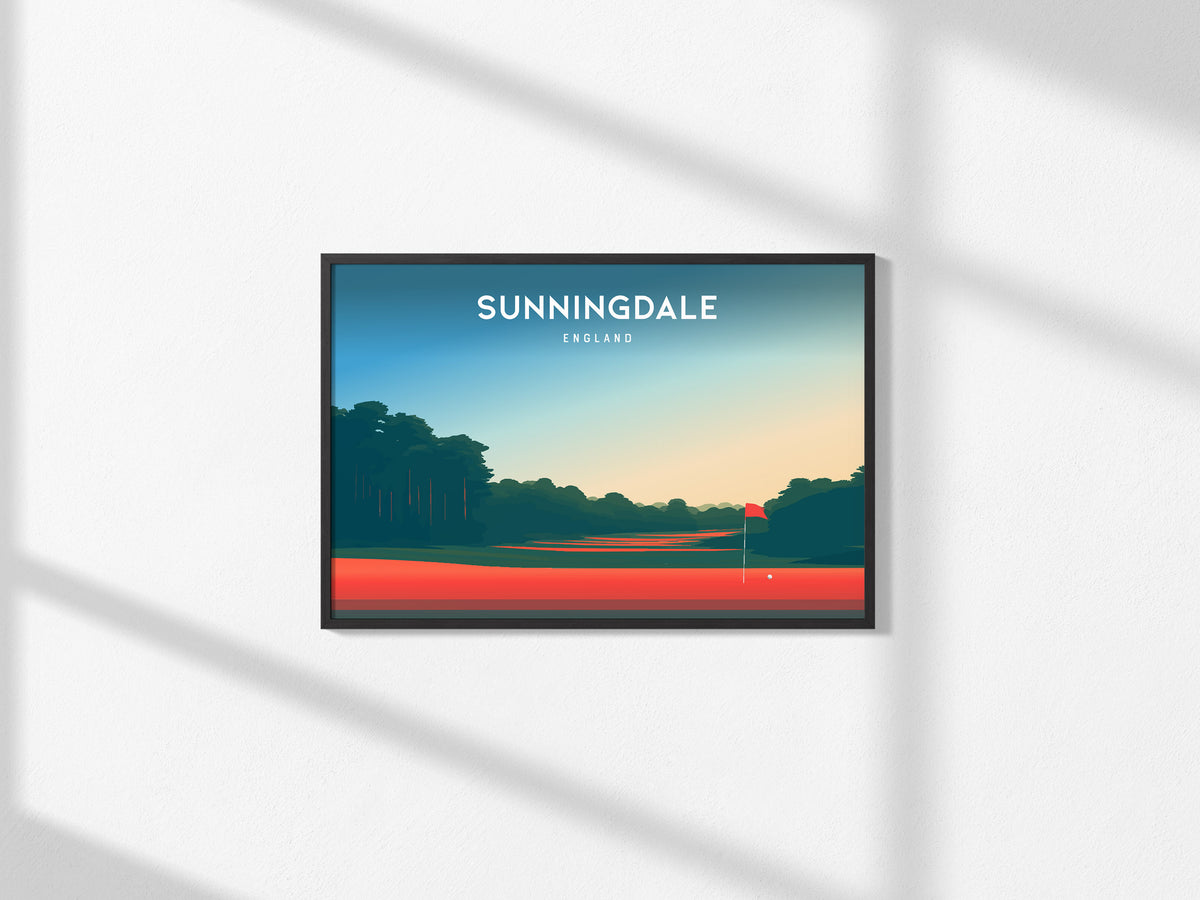 Sunningdale, England Landscape Poster | Golf Wall Art & Framed or Unframed Links Poster — framed and ready to hang, 2x3 in