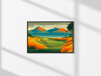 Royal County Down, Newcastle, Northern Ireland Poster | Landscape Links Poster Golf Wall Art — framed and ready to hang, 2x3