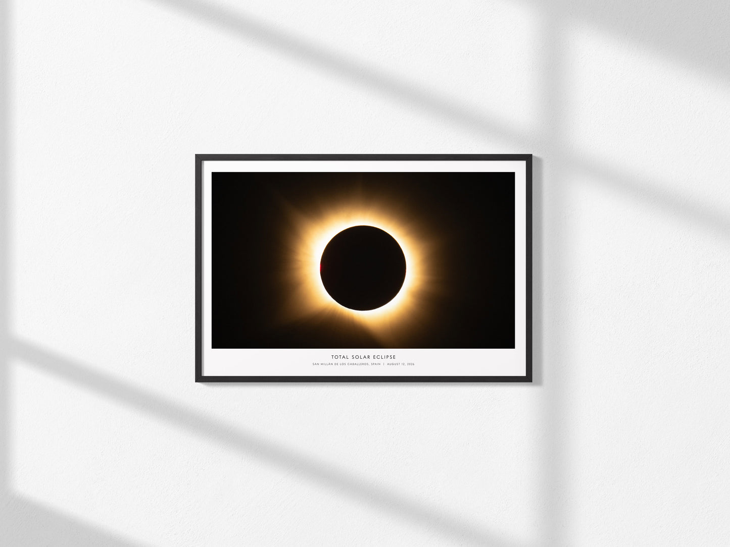 Total Solar Eclipse Landscape Poster | NASA Astronomy Print San Millán De Los Caballeros, Spain Wall Art — framed and ready t