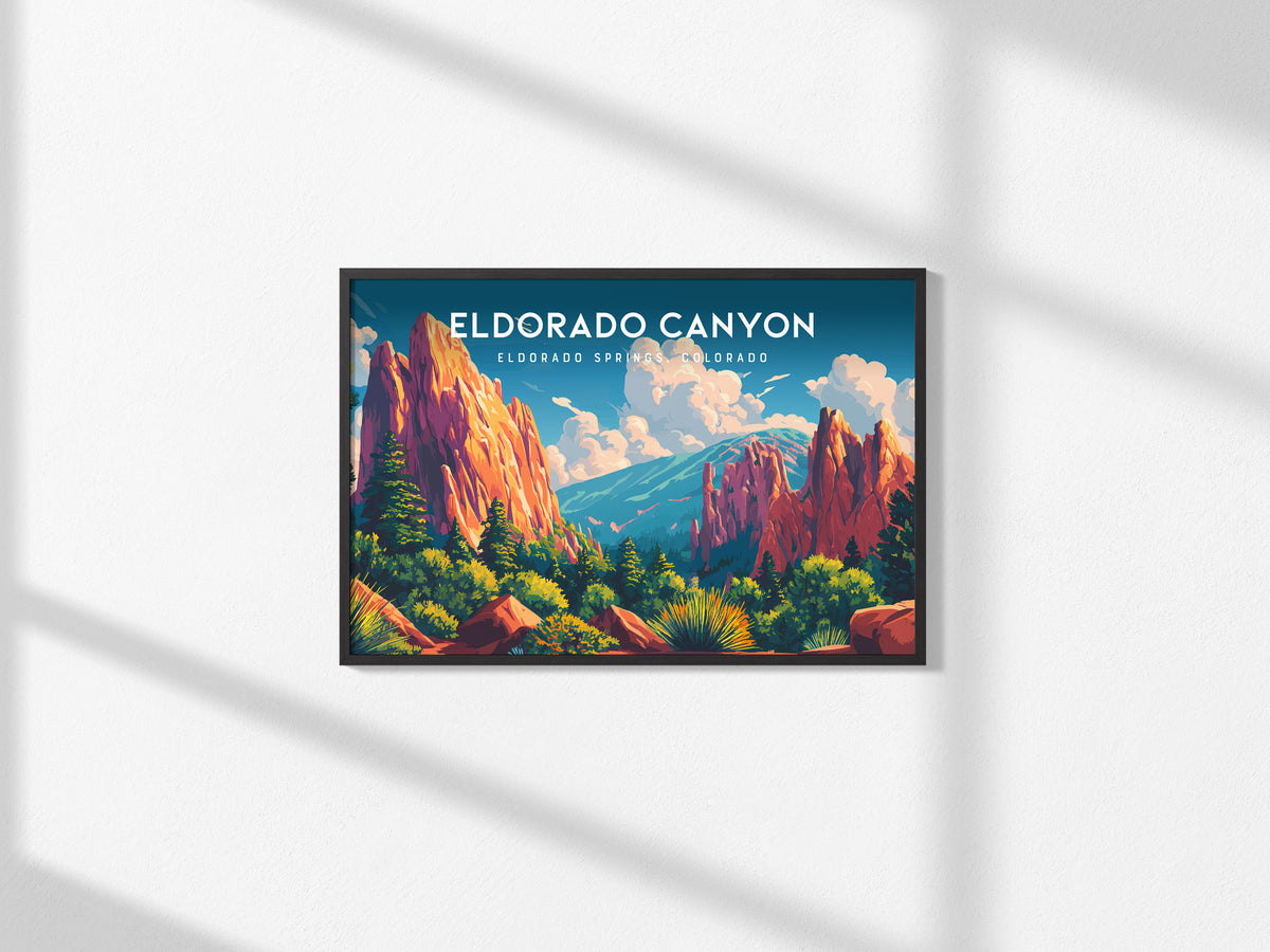 Eldorado Canyon Landscape Poster | Eldorado Springs, Colorado Travel Wall Art — framed and ready to hang, 2x3 in