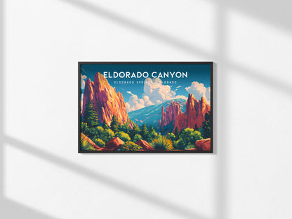 Eldorado Canyon Landscape Poster | Eldorado Springs, Colorado Travel Wall Art — framed and ready to hang, 2x3 in