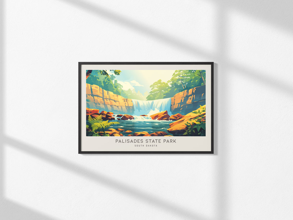 Palisades State Park Landscape Matte Border Poster | South Dakota Framed or Unframed Travel Wall Art — framed and ready to ha