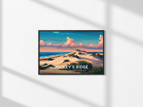 Jockey's Ridge Landscape Poster | Nags Head, North Carolina Destination Print Beach House Decor — framed and ready to hang, 2