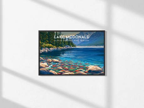 Lake McDonald Landscape Poster | Glacier National Park, Montana Framed or Unframed Wall Art — framed and ready to hang, 2x3 i