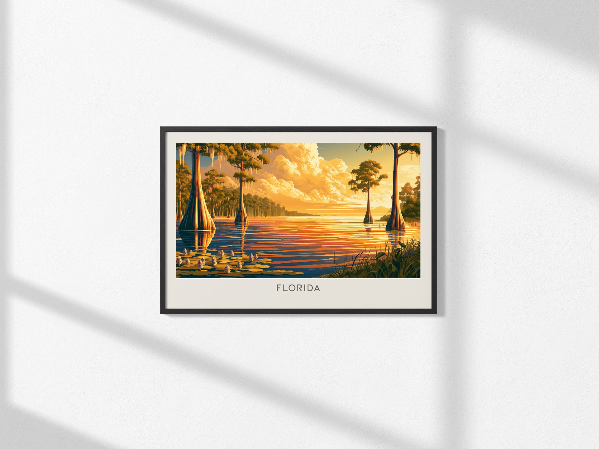 Florida Landscape Matte Border Poster | Travel Wall Art — framed and ready to hang, 2x3 in